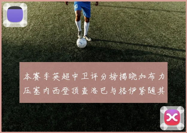 本赛季英超中卫评分榜揭晓加布力压塞内西登顶查洛巴与格伊紧随其后